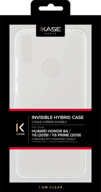 Guscio ibrido invisibile Huawei Honor 8A/ Y6 2019/ Y6 Prime 2019, trasparente
