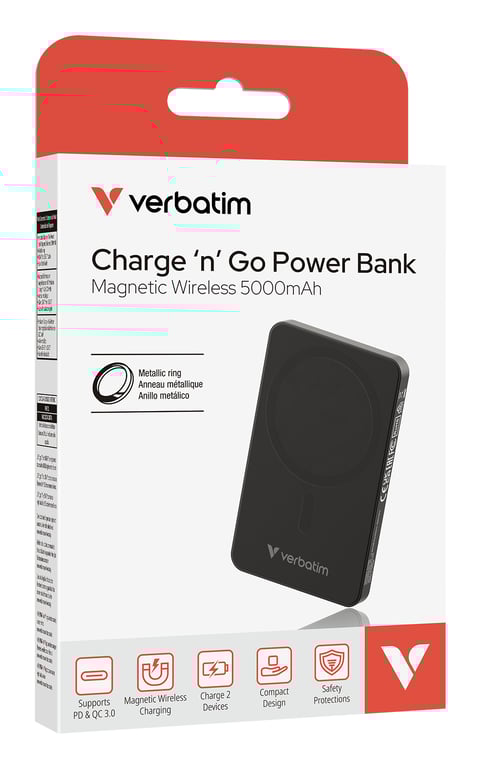 Verbatim Charge 'n' Go Essentials 5000 mAh Recharge sans fil Neuf - vue 3