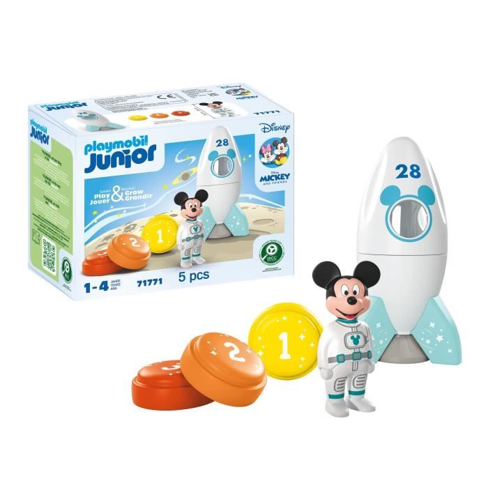 PLAYMOBIL Junior 71771 Mickey astronaute avec sa fusée Disney 5 pièces Dès - vue 5