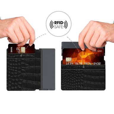 Iné • The Wallet Recycled Leather Alligator Noir