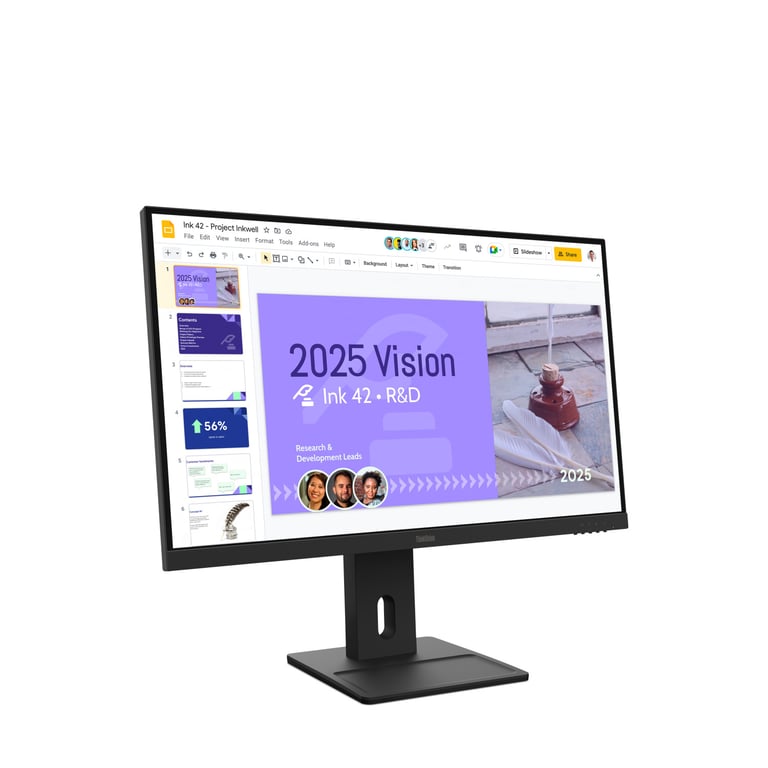 Lenovo ThinkVision E27Q 40 Écran LED 27 2560 x 1440 QHD @ 100 Hz IPS 350 cdm² 1500:1 4 ms 2xHDMI DisplayPort haut parleurs corbeau - vue 3