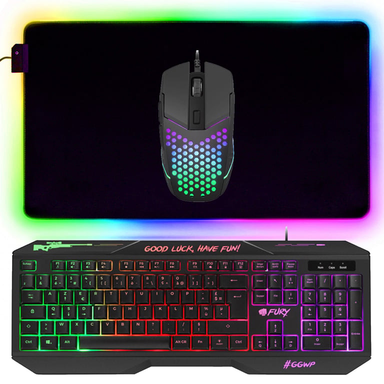 Pack Gamer Battle Royale 3 en 1 Clavier Tapis Rétroéclairage RGB Neuf