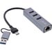 InLine 33380S hub & concentrateur USB 3.2 Gen 1 (3.1 Gen 1) Type-A + Type-C 5000 Mbit/s Gris