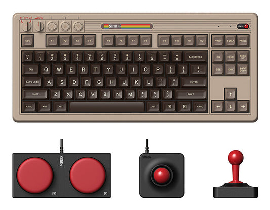 8BitDo Retro Mechanical Keyboard C64 Edition Clavier Qwerty 87 touches DISPOSITION ISO / ISO LAYOUT Neuf