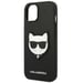Funda Karl Lagerfeld para iPhone 14 Plus 6.7'' rígida negra Saffiano Choupette Head Patch