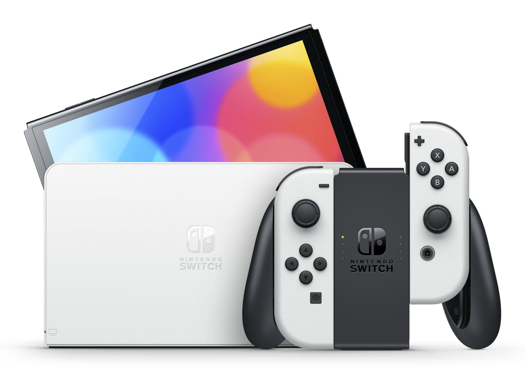 Switch (OLED) - Console de jeux portables 17,8 cm (7 ) 64 Go Écran tactile Wifi, Blanc - Très bon état