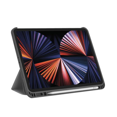 Funda blanda de gel desmontable con soporte para bolígrafo para iPad Pro de 11 pulgadas de 3ª generación, negro satinado