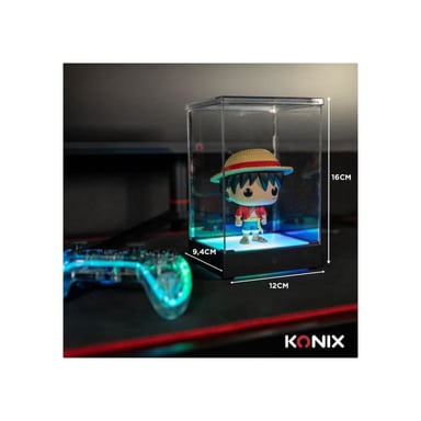 Vitrine LED Display Box pour figurine - KONIX - Compatible Funko Pop / Banpresto Qposket - Éclairage RVB - Câble USB