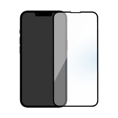 Pellicola protettiva antibatterica in vetro temperato ultraresistente (100% di copertura della superficie) per Apple iPhone 13/ 13Pro/ 14, nero