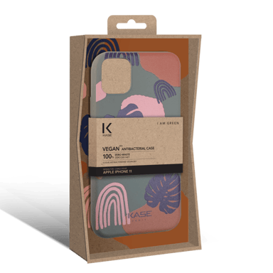 Coque antibactérienne vegan bio 100 % zéro déchet pour Apple iPhone 11, Feuillage de la Jungle