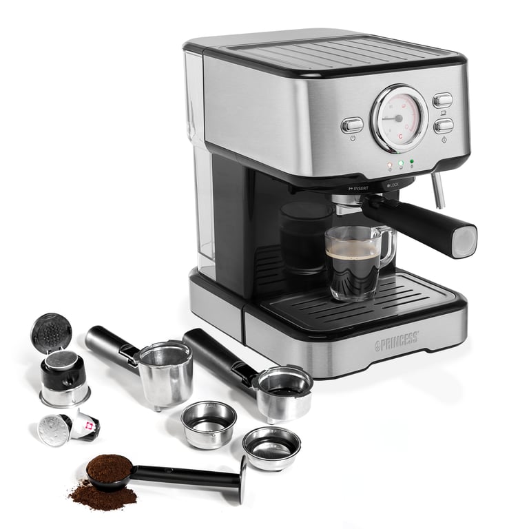 Cafetière À Dosettes Princess 249412 – 20 Bars, 1,5 L, Mousseur À Lait - vue 3