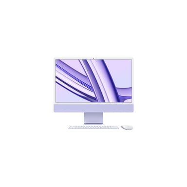 iMac Apple M3 59,7 cm (23.5'') 4480 x 2520 pixels 8 Go 256 Go SSD PC All-in-One macOS Sonoma Wi-Fi 6E (802.11ax), Violet
