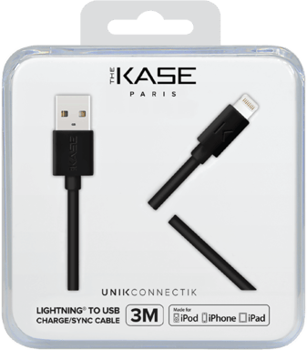 Cavo Lightning con certificazione MFi per la ricarica/sincronizzazione di Apple (3M), nero lucido
