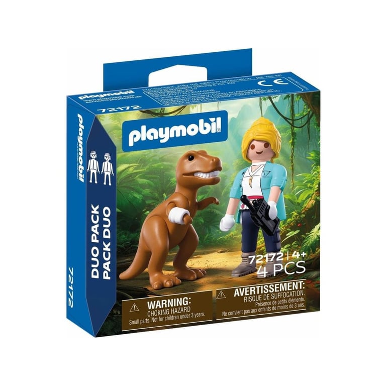 Playmobil Dinos 72172 T Rex avec chercheuse Duo Pack - vue 1