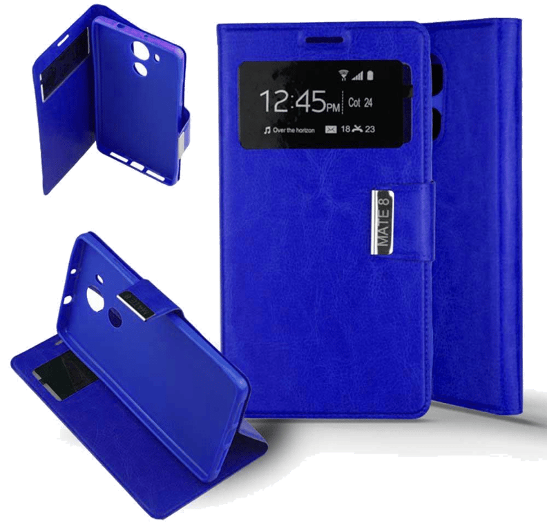 Etui Folio compatible Bleu Huawei Mate 8