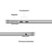Macbook Air M5 (2026) 13.6'', 512 RAM GB 16 GB Apple GPU 8, Argento - QWERTY ES