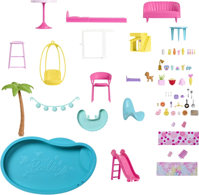 Maison de Poupée Barbie HMX10 – 3 Niveaux avec Piscine et Toboggan - vue 4
