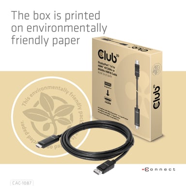 CLUB3D CAC-1087 câble vidéo et adaptateur 3 m DisplayPort HDMI Noir