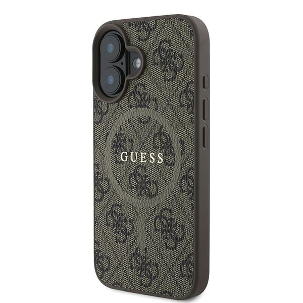Étui Guess pour iPhone 16 Plus 6.7  marron étui rigide 4G Ring Classic Logo MagSafe - Neuf