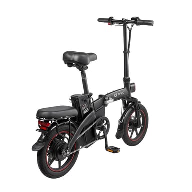 Bicicleta Eléctrica DYU A5 14'' - Motor 350W Batería 48V7.5Ah Alcance 40KM Frenos de Disco - Negro
