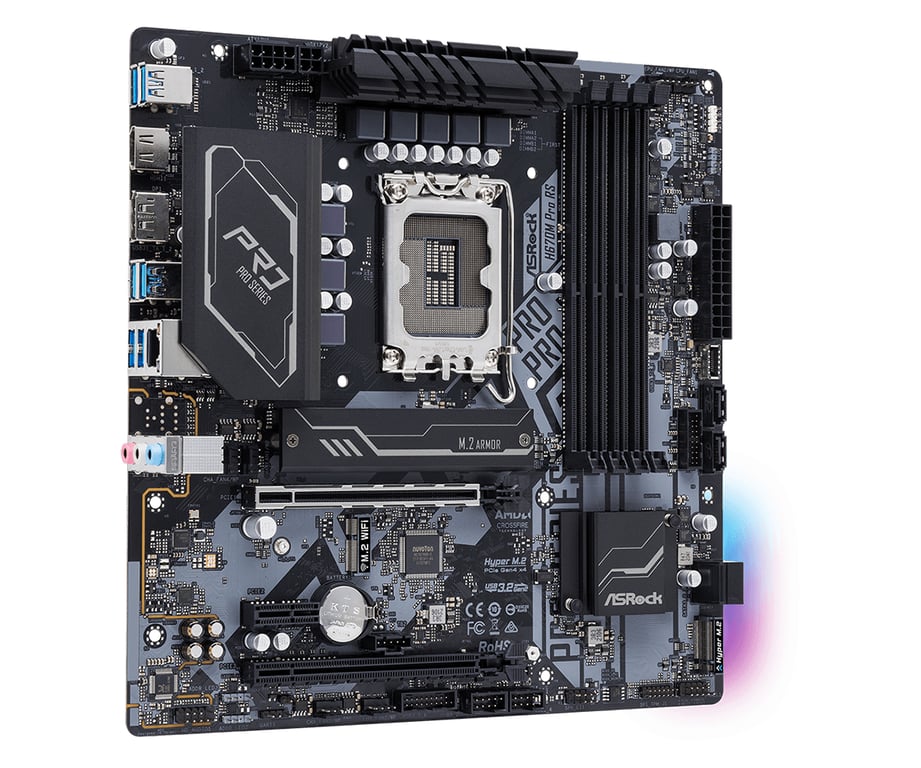 Asrock H670M Pro RS Intel H670 LGA 1700 micro ATX Neuf - vue 2
