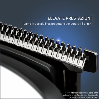 Tagliacapelli Rowenta TN8934 Nero, Bianco 7 Ibridi NiMH - Autonomia 60 min - Batteria Integrata