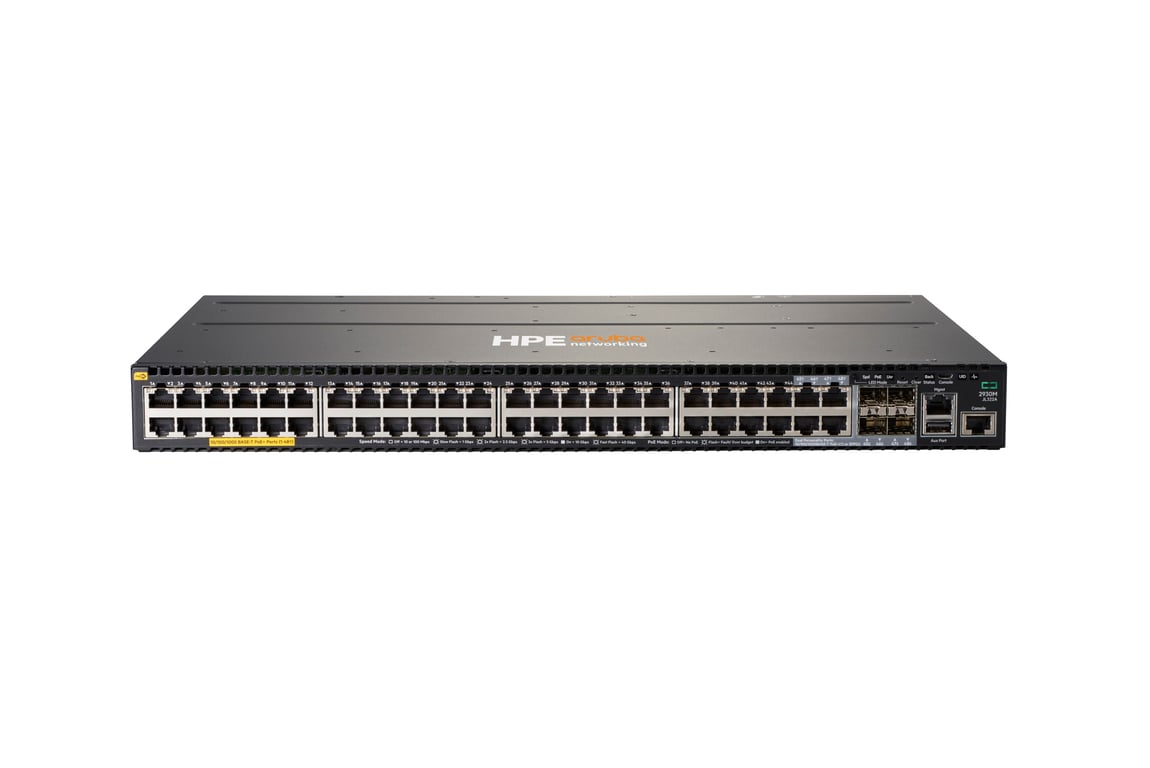 HPE Aruba Networking Aruba 48G PoE+ 1 slot Géré L3 Gigabit Ethernet 101001000 Connexion Ethernet supportant 'alimentation via ce port PoE 1U Neuf - vue 1