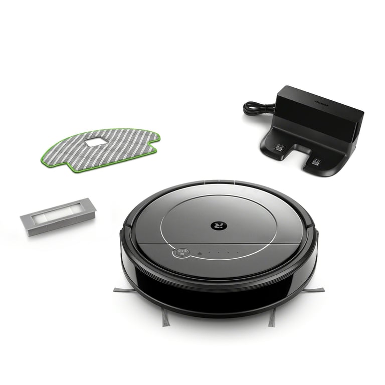 iRobot R113840 - Robot aspirador Roomba Combo 2 en 1 - Base doméstica - 3 modos de lavado - Cubo de 450 ml - Depósito de agua de 300 ml
