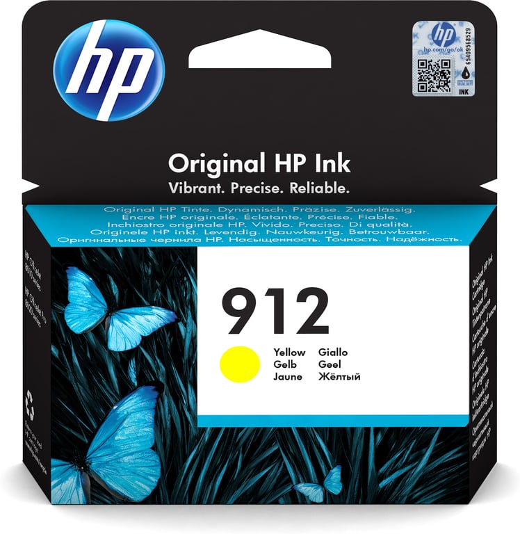 HP 912 Cartouche d'encre jaune authentique (3YL79AE) pour HP OfficeJet 8010 series/ OfficeJet Pro 80 - Neuf