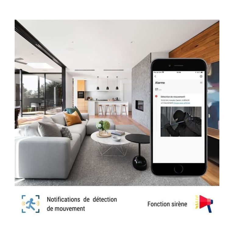 Caméra de surveillance KONYKS CAMINI CARE 2 Intérieur Wifi avec sirène et bouton d'appel vidéo - vue 2