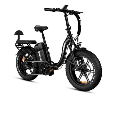Bicicleta eléctrica urbana RATTAN LF ULTRA, batería de 48 V y 40,5 Ah, asiento trasero - negra
