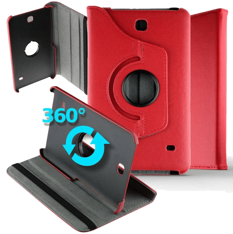 Housse Tablette rotative 360 compatible Rouge Samsung Galaxy Tab 4 8 SM-T330