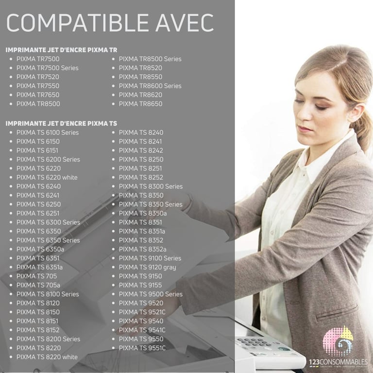 123CONSOMMABLES 580XXL 581XXL Cartouches d'encre Compatible avec Canon 581 580 pour TS8150 TS6150 TS8250 TS6151 TR8550 TR7550 TS8151 TS9150 8 / 4 Cyan / 4 / 4 Jaune Neuf - vue 3