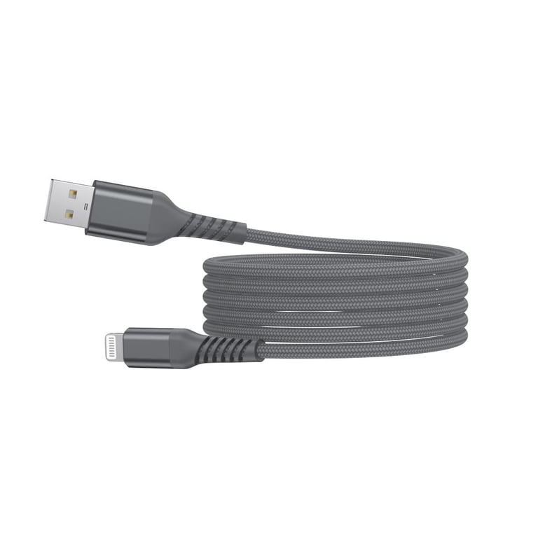 WE Câble Usb Vers Micro Usb Ultra Résistant En Nylon Tressé Et Kevlar, 1 Mètre, Certifié Mfi, Charge Et Synchronisation Gris - vue 4