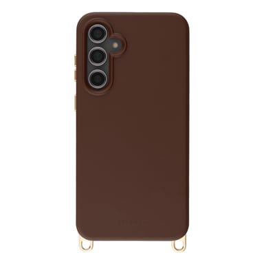 Selencia Coque arrière Rivièra avec MagSafe avec crochets amovibles pour Samsung Galaxy S23 FE - Choco Brown