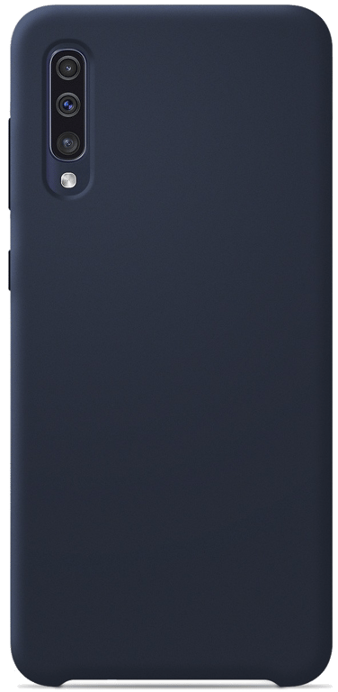 Coque silicone unie compatible Soft Touch Bleu nuit Samsung Galaxy A50