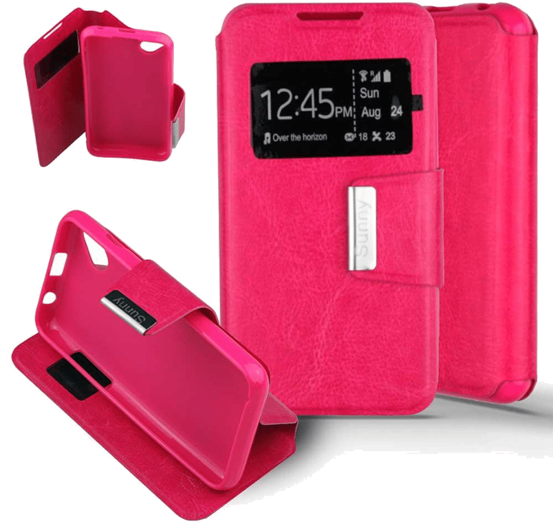 Etui Folio compatible Rose Wiko Sunny