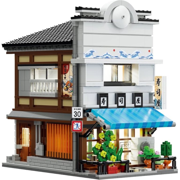 Bâtiment Magasin de Sushi Japonnais CADA 1665 pièces avec LED USB 14+ Neuf