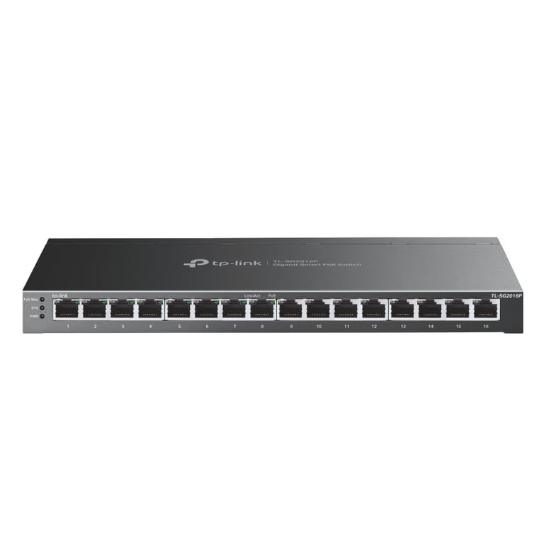 TP Link JetStream TL SG2016P commutateur réseau L2L3L4 Gigabit Ethernet 101001000 Connexion Ethernet supportant 'alimentation via ce port PoE Neuf