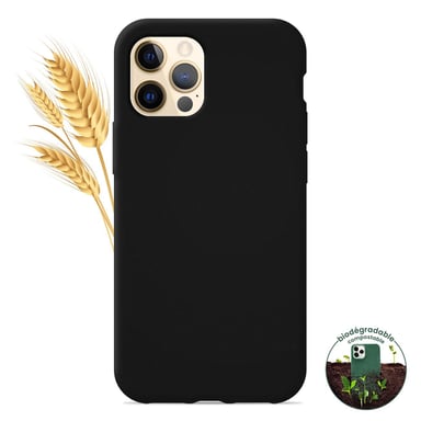 Coque silicone unie compatible Biodégradable Noir Apple iPhone 12 Pro