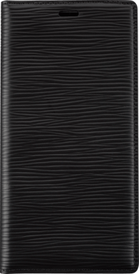 Diarycase 2.0 Funda tipo almeja de piel auténtica con soporte magnético para Apple iPhone XS Max, negro medianoche