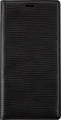 Diarycase 2.0 Funda tipo almeja de piel auténtica con soporte magnético para Apple iPhone XS Max, negro medianoche