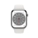 Watch Series 8 OLED 45 mm - Cassa in acciaio inossidabile argento - GPS + Cellulare - Banda sportiva - Bianco