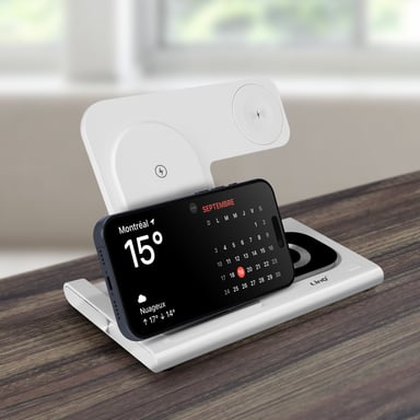 Station de charge 3 en 1 iPhone MagSafe 15W, AirPods, Apple Watch LinQ Blanc