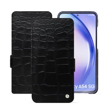 Housse cuir Samsung Galaxy A54 -  - Noir - Cuir Abaca