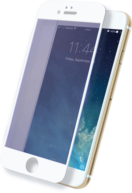 Protection d'écran en verre trempé avec anti-lumière bleue (100% de surface couverte) pour iPhone 6 Plus /6s Plus, Blanc
