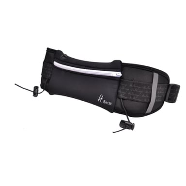 HALTERREGO CEINTURE de running avec une poche d'avant de la taille 17*11cm, Matière ANTIPLUIE, équipé d'une bande REFLECHISSANT, NOIRE