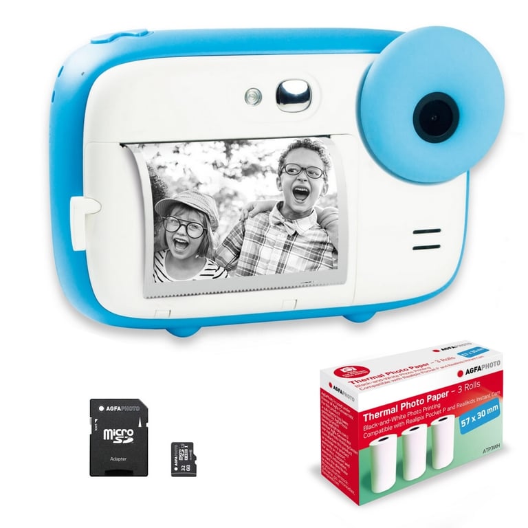 AGFA PHOTO Pack Realikids Instant Cam + 1 carte Micro SD + 3 rouleaux Papier Thermique ATP3WH Appareil Photo Instantané Enfant Ecran LCD 2 4' Miroir Selfie et filtre photo Neuf - vue 4
