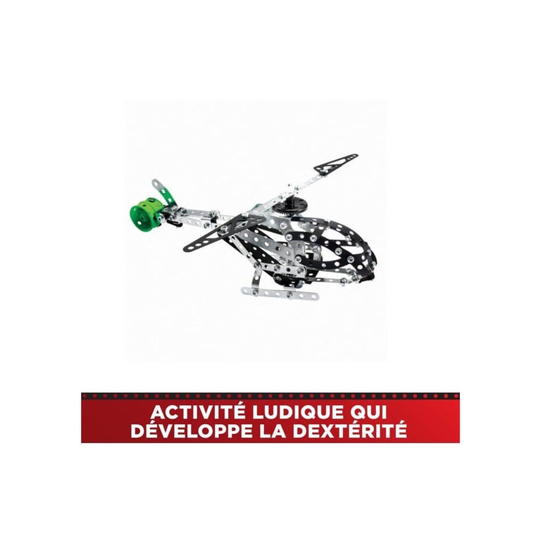 MECCANO Mountain Rally Set de construction 25 en 1 390 pièces métal 2 outils ergonomiques Rouge Blanc Noir Vert - Neuf