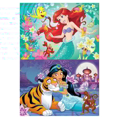 Puzzle Disney 2 x 48 pièces - Aventure avec Princesse Ariel et Princesse Jasmin